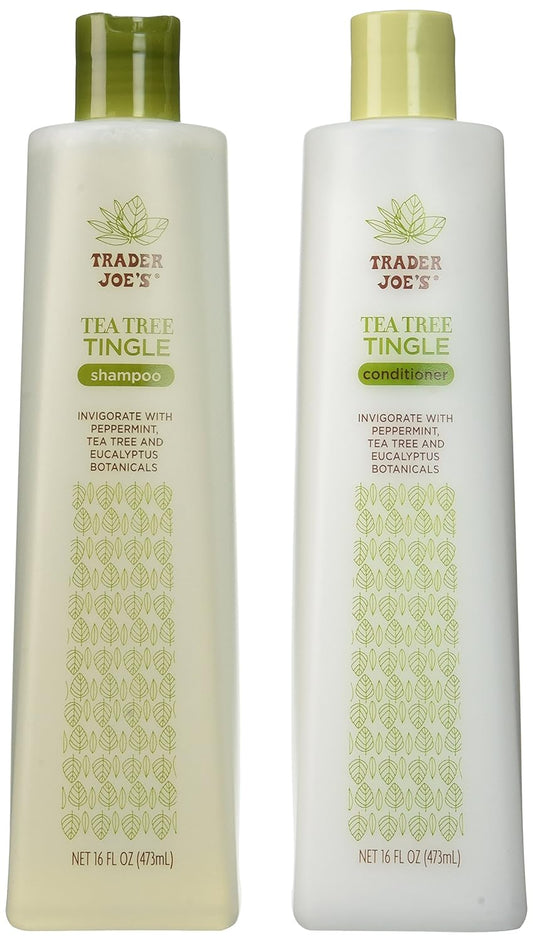 Trader Joe'S Tea Tree Tingle Shampoo & Conditioner, 16 Oz.