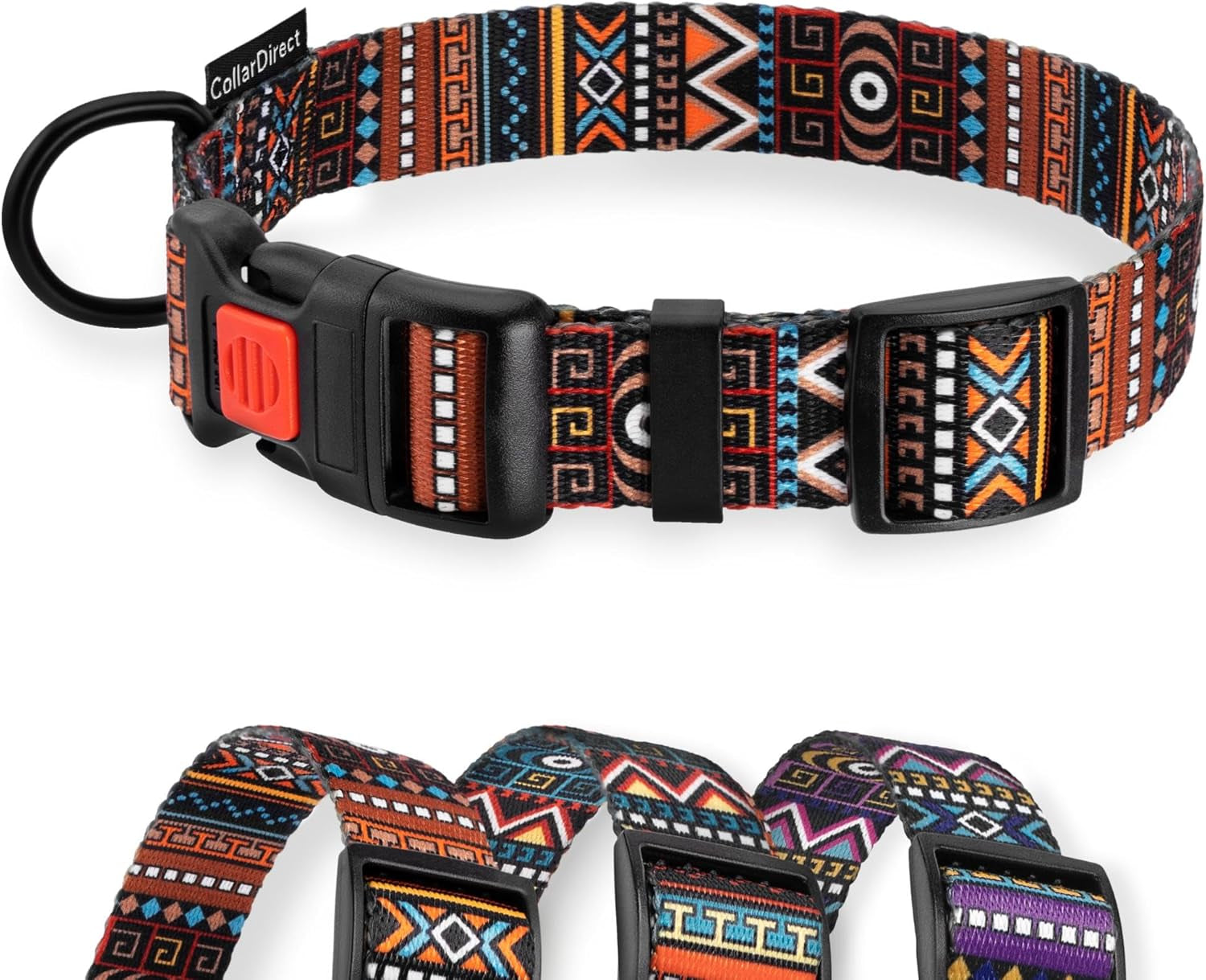 Nylon Dog Collar Aztec Pattern Pattern 3 10-13 Inch