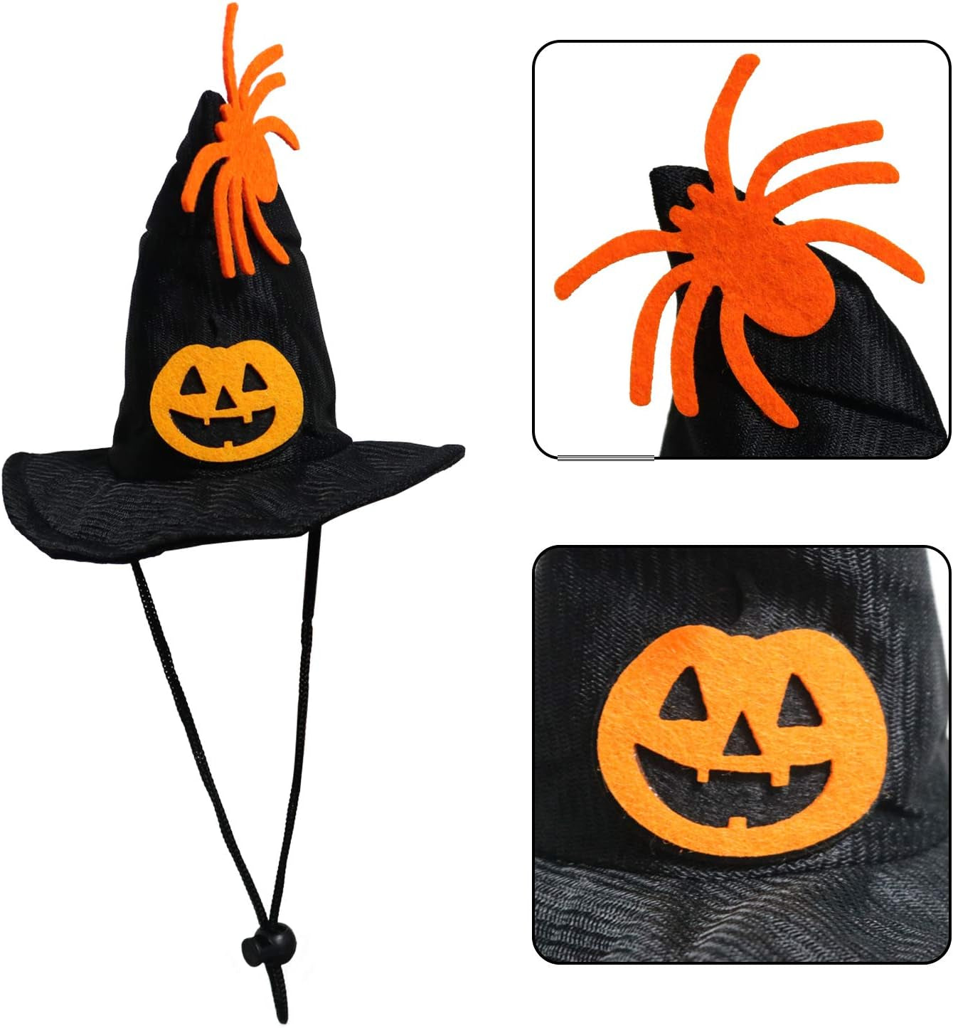 Cat Halloween Costume Halloween Cat Collar with Bells and Halloweens Pumpkin Hat Cats Costume Suit for Cats and Small Dogs