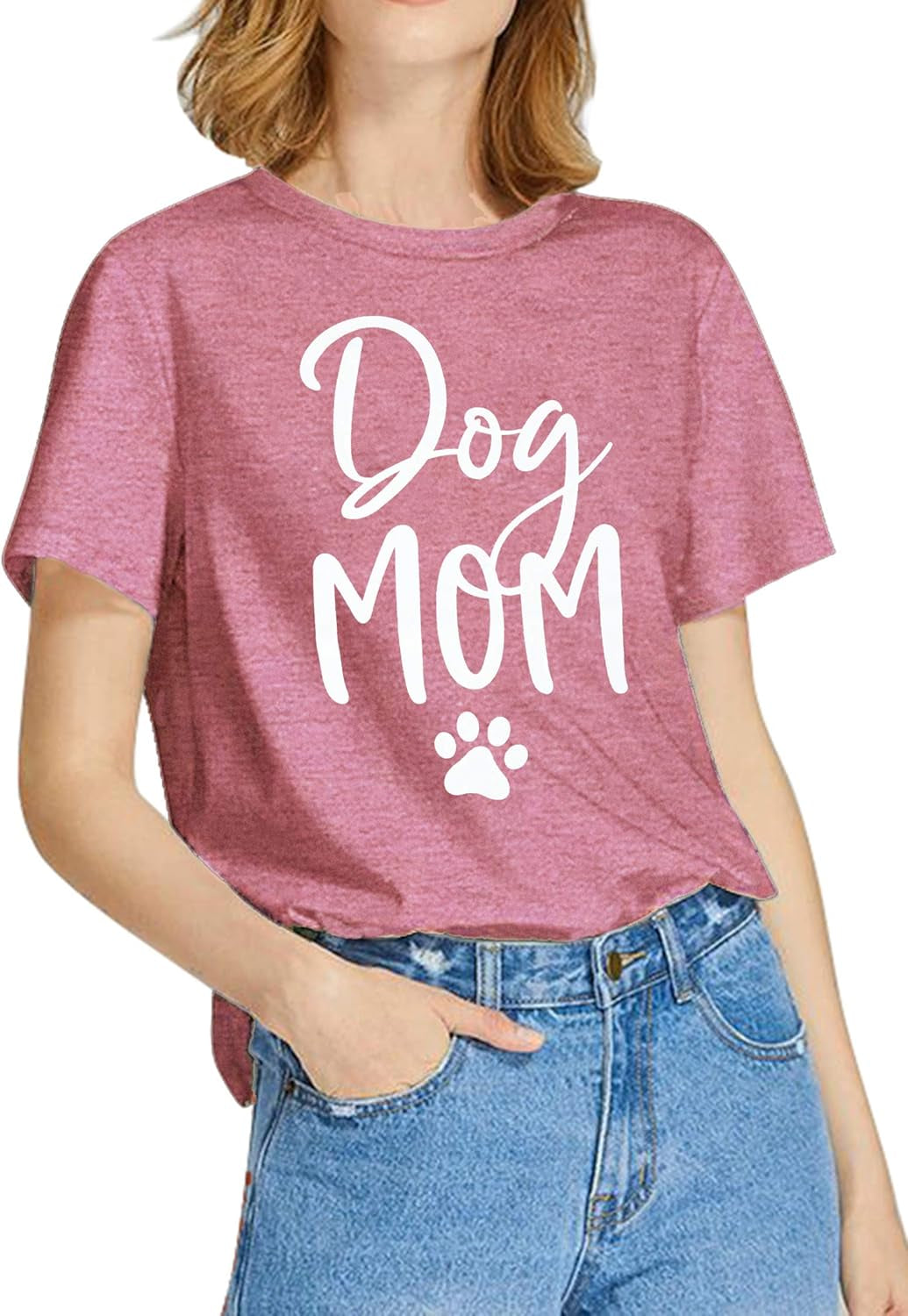 Dog Mom Tshirt Women Cute Puppy Dog Paw Graphic Tee Dog Lover Gift Shirts Letter Print Short Sleeve Mama Shirts Tops