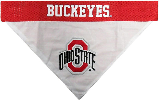 Collegiate Pet Accessories, Reversible Bandana, Ohio State Buckeyes, Large/X-Large