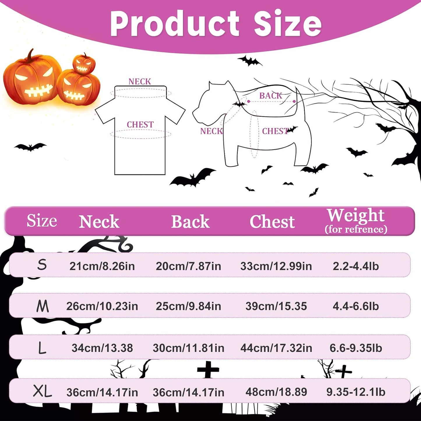 Dog Halloween Costumes, Dog Skeleton Costume, Dog Halloween Pajamas Cat Pajamas Onesie  Pet Dog Jumpsuit Clothes Outfit Puppy Bodysuit Skull Pumpkin (Small)