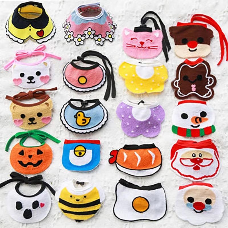 Pets Bandanas Cat Dog Scarf/Bibs Adjustable Christmas Halloween Bowties Collar Washable Pet Accessories Supplies for Small Puppy
