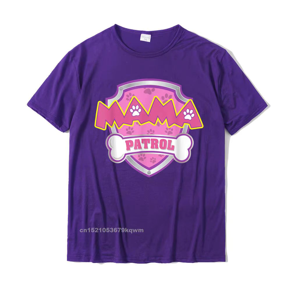 Funny Mama Patrol - Dog Mom Dad for Men Women T-Shirt Fashionable Custom Top T-Shirts Cotton T Shirt for Men Street