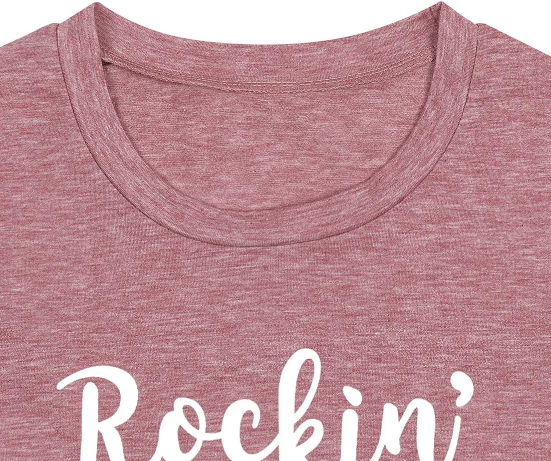 Rockin' the Dog Mom Aunt Life Tshirt Women'S Dog Mama Shirt Dog Lovers Shirts Short Sleeve Dog Mama Tees Tops