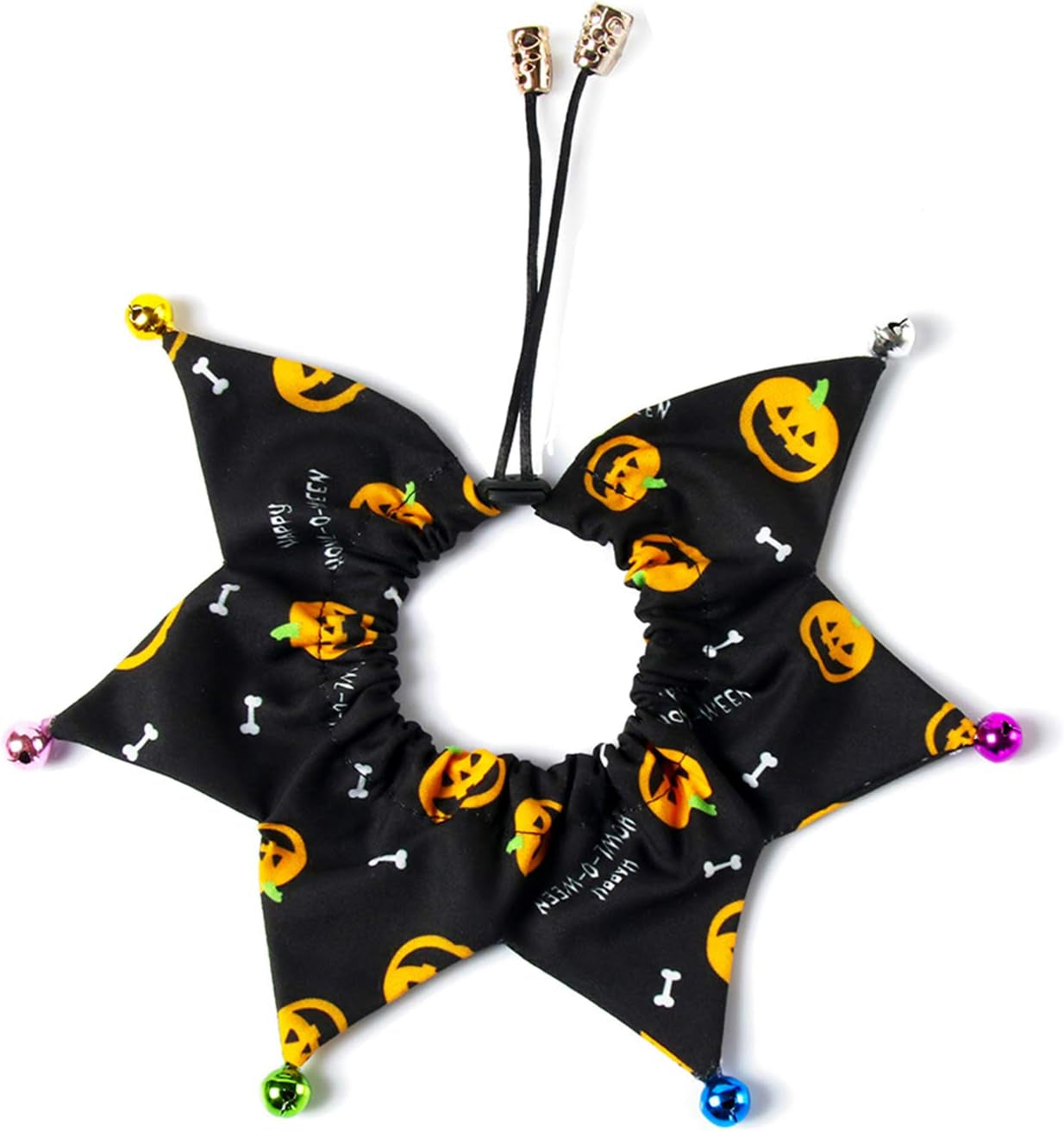 Cat Halloween Costume Halloween Cat Collar with Bells and Halloweens Pumpkin Hat Cats Costume Suit for Cats and Small Dogs