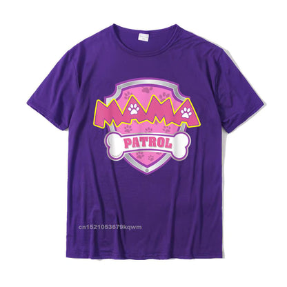 Funny Mama Patrol - Dog Mom Dad for Men Women T-Shirt Fashionable Custom Top T-Shirts Cotton T Shirt for Men Street