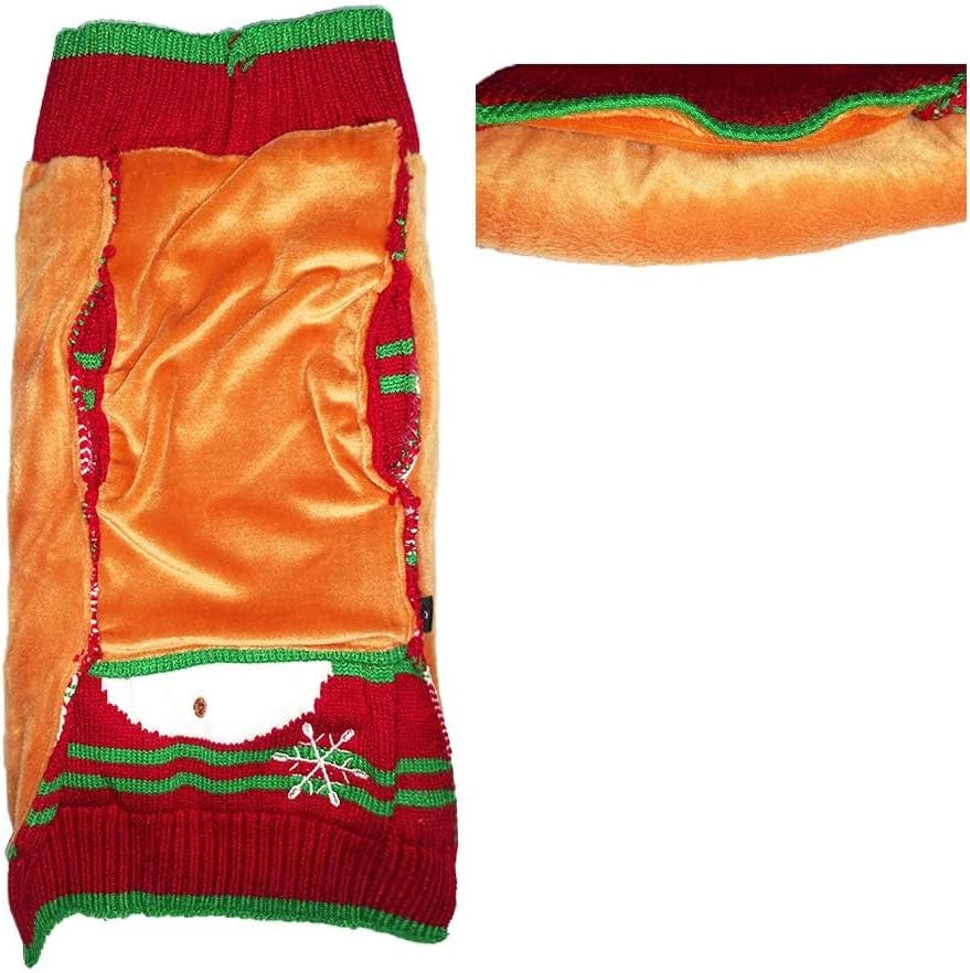 Dog Snow Sweaters Thick Snowman Sweaters Xmas Dog Holiday Sweaters New Year Christmas Sweater Pet Clothes for Small Dog and Cat (Thick Snowman, XXS)