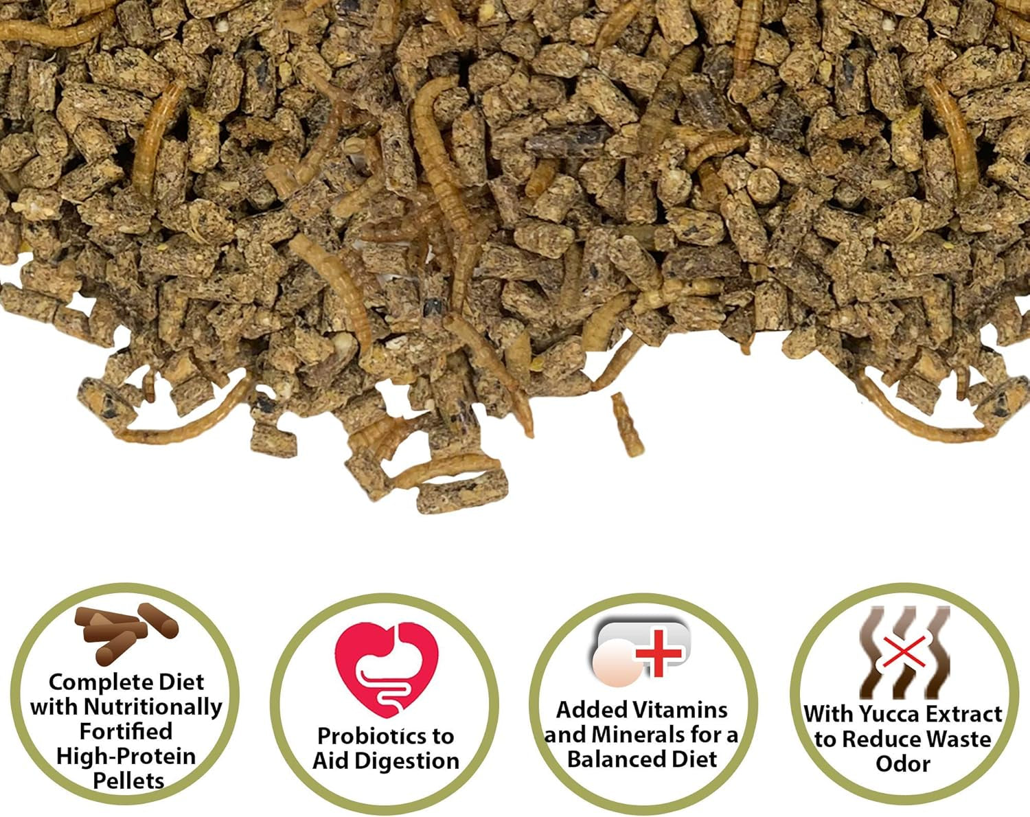 Hedgehog Complete 2 Lb - Nutritionally Complete Natural Healthy High Protein Pellets & Dried Mealworms - Food for Pet Hedgehogs